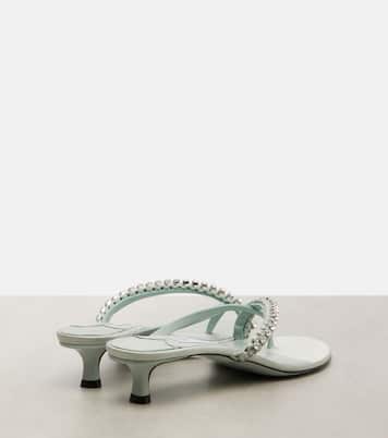 Dila 35 leather and satin thong sandals | Jimmy Choo