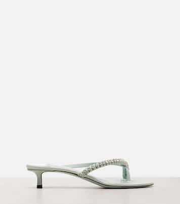 Dila 35 leather and satin thong sandals | Jimmy Choo