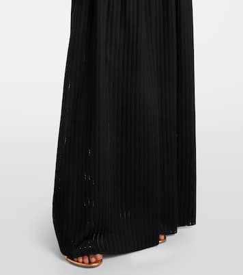 Belted knitted strapless maxidress | Self-Portrait