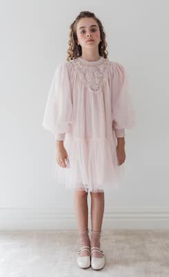 Lace-trimmed tulle dress | Petite Amalie  