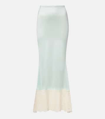 Natalia lace-trimmed satin slip skirt | Montce