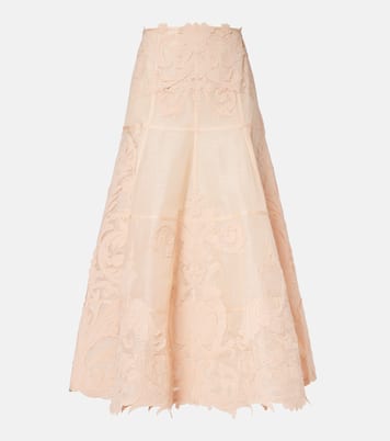 Rebellion Filigree embroidered midi skirt | Zimmermann