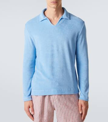 Peter cotton terry polo sweater | Fedeli