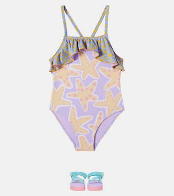 Starfish printed jersey swimsuit | Stella McCartney Kids