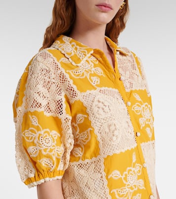 Embroidered lace-trimmed cotton shirt | Farm Rio