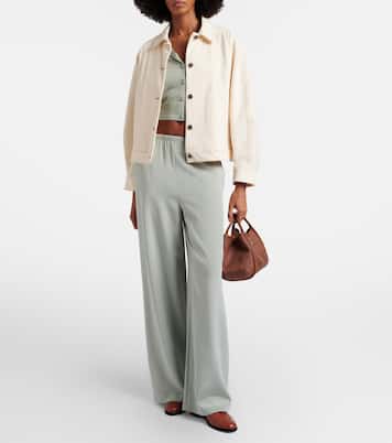 Marin Small leather-trimmed top-handle bag | Max Mara