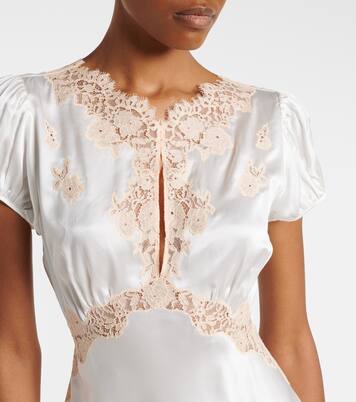 Junia lace-trimmed silk satin minidress | Dôen