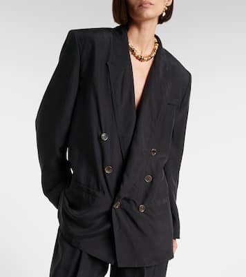 Blazer doppiopetto in seta | Saint Laurent