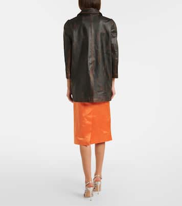 Embellished linen and silk slip skirt | Shushu/Tong