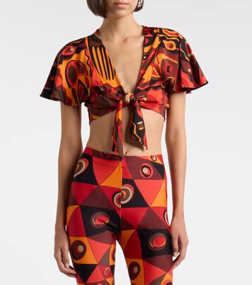 Cropped-Top Kwando aus Jersey-Satin | Pucci