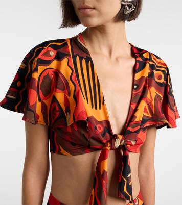 Cropped-Top Kwando aus Jersey-Satin | Pucci