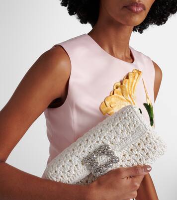 Jeu De Fille embellished crochet clutch | Roger Vivier