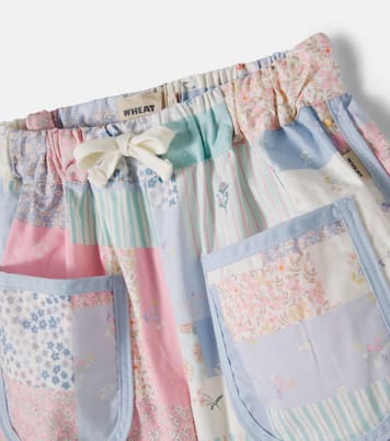 Carrie patchwork cotton shorts | Wheat