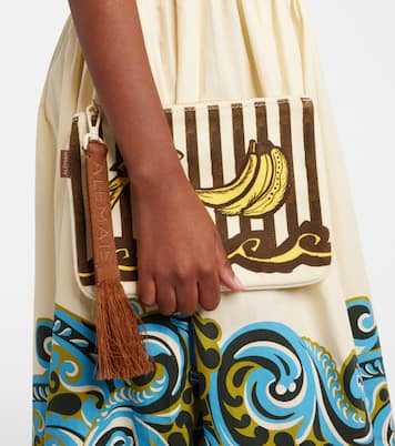 Clutch Mona Mini de lona a rayas | Alémais