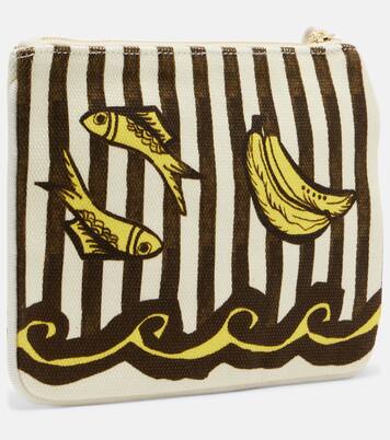 Clutch Mona Mini de lona a rayas | Alémais