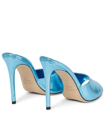 Pantoletten aus Metallic-Leder | Paris Texas