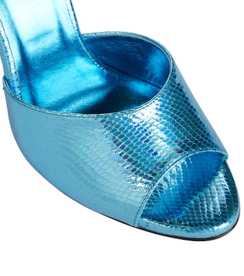 Pantoletten aus Metallic-Leder | Paris Texas