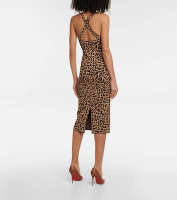 Robe midi Diana en jacquard de velours | Galvan