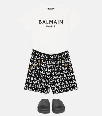 Short en jacquard à logo | Balmain Kids