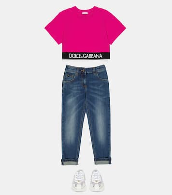 Logo cotton-blend T-shirt | Dolce&Gabbana Kids