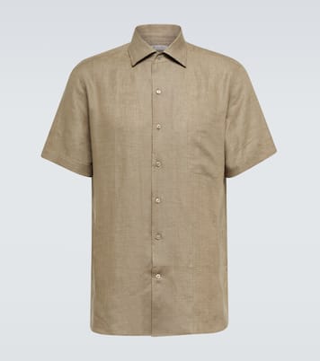 André linen bowling shirt | Loro Piana