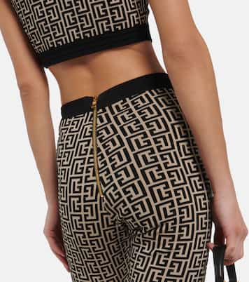 High-Rise Leggings Monogram | Balmain