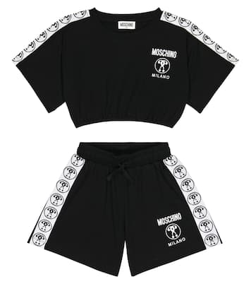 Cotton-blend jersey T-shirt and shorts set | Moschino Kids