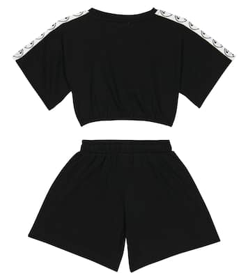 Cotton-blend jersey T-shirt and shorts set | Moschino Kids