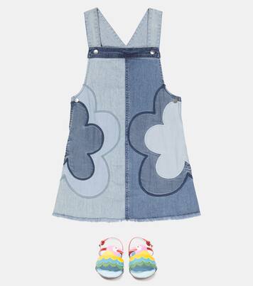 Floral patchwork denim dress | Stella McCartney Kids
