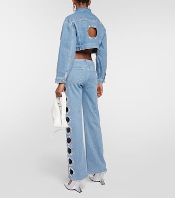 Babe embellished cropped denim jacket | 7 For All Mankind