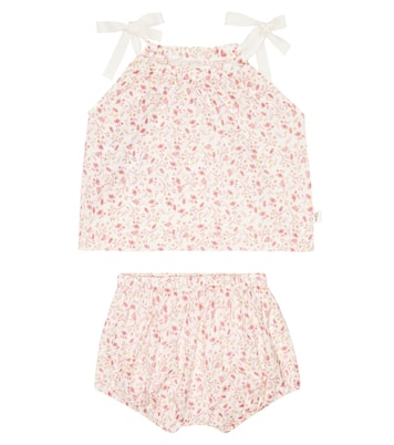 Baby floral cotton top and bloomers set | Il Gufo