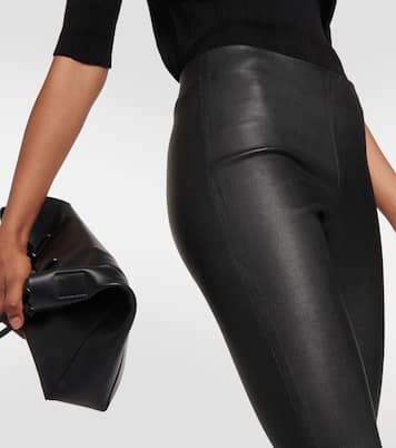 Cropped slim leather pants | Vince