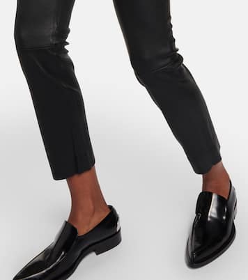 Cropped slim leather pants | Vince