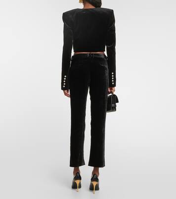 Cropped-Hose aus Samt | Balmain