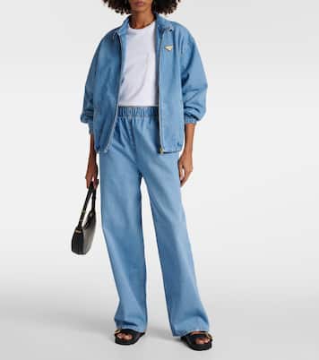 Jeans a gamba larga con logo | Prada