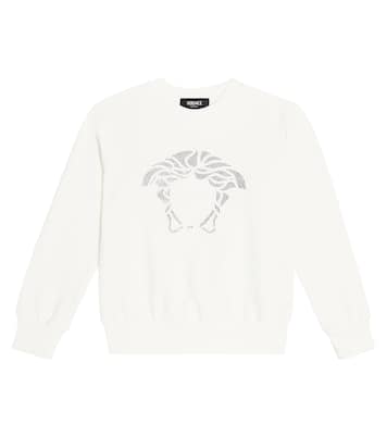 Medusa embellished cotton jersey sweatshirt | Versace Kids