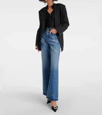 Escarpins Dorsay en satin à ornements | Roger Vivier