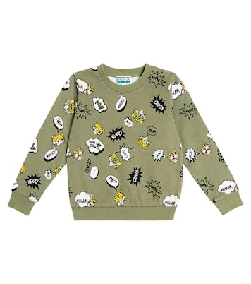 Printed cotton-blend jersey sweatshirt | Kenzo Kids