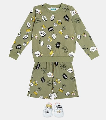 Printed cotton-blend jersey sweatshirt | Kenzo Kids