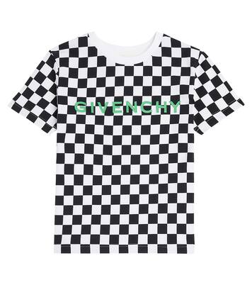 Logo checked cotton jersey T-shirt | Givenchy Kids