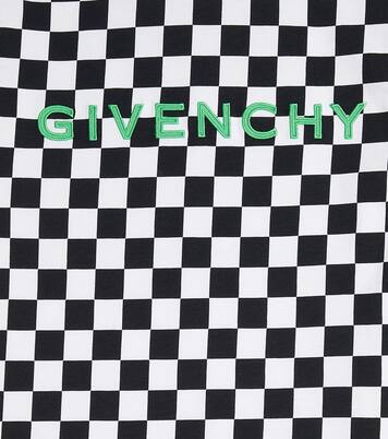 Logo checked cotton jersey T-shirt | Givenchy Kids