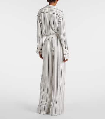 Pantalon ample Hulin rayé en soie | Joseph