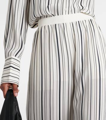 Pantalon ample Hulin rayé en soie | Joseph
