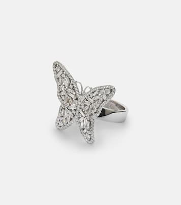 Fireworks Butterfly 18kt white gold ring with diamonds | Suzanne Kalan
