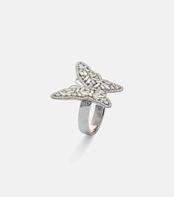 Fireworks Butterfly 18kt white gold ring with diamonds | Suzanne Kalan