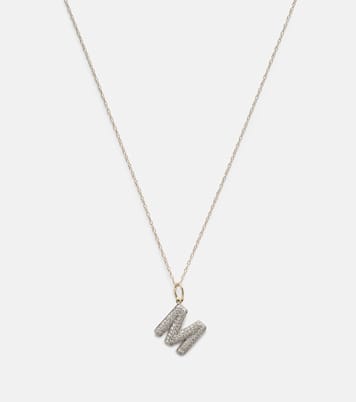 Collier Initial en or 10 ct et diamants | Stone and Strand