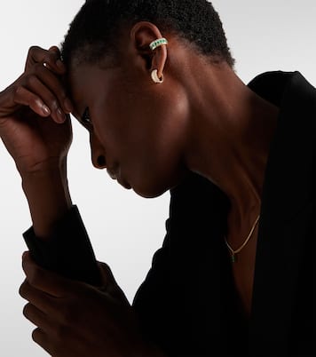 3 Row 18kt gold hoop earrings with diamonds | Anita Ko