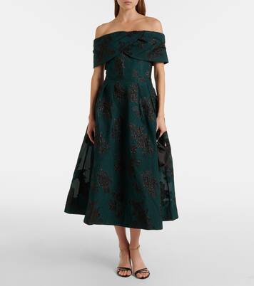 Robe midi Beryl à encolure bardot | Rebecca Vallance