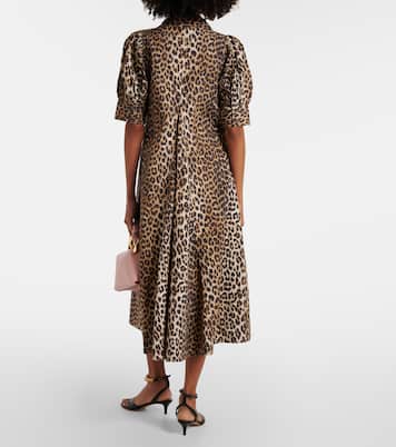 Abito midi in popeline di cotone | Ganni