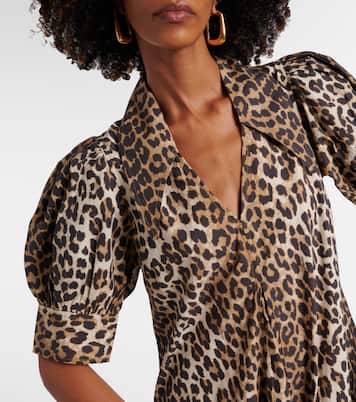 Abito midi in popeline di cotone | Ganni